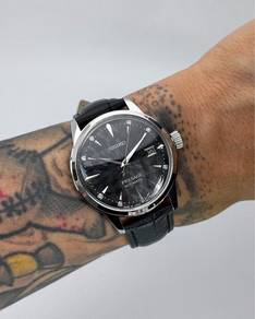 Custom Seiko Mod 40.5mm Black Sakura Silver Diamon