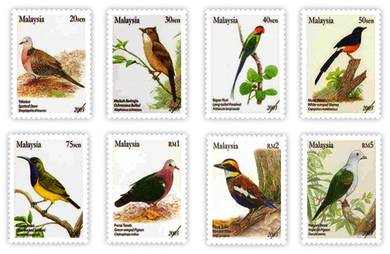 Mint Stamp Bird Definitive 8v Malaysia 2005