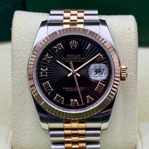 Rolex Datejust 36 Black Sunbeam Roman 116231