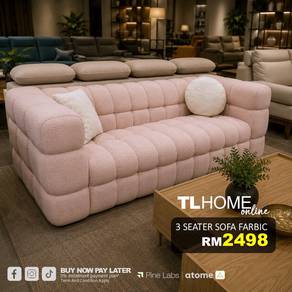 3 Seater Sofa Fabric (pink)