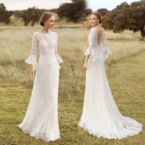 White boho wedding prom dress gown RB2318