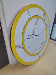 SUS Round Table Built-in Lazy Susan + Foldable Leg