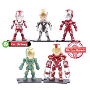 Avengers Iron Man Q Version Pvc 5pcs/set Action Fi