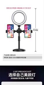 Ring light with double phone holder and stand