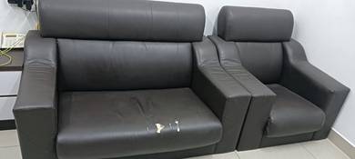 Single and 2 seater leather sofa