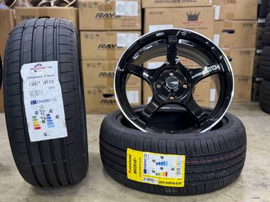 Sport Rim Baru 16 Advan TC4 Glossy Black Siap Taya