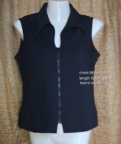 Subzero Women Sleeveless Zip Top (Size M) - Black