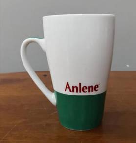 Vintage Anlene mug white green
