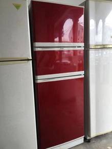 Red 3 Doors Fridge Peti Sejuk Elba Refrigerator