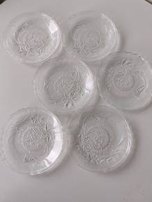 Vintage Glass Small Plates - Set of 6