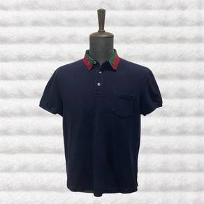 Gucci Navy Polo with Bee and star Collar XL