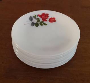 3501 Pyrex June Rose cake plate 8