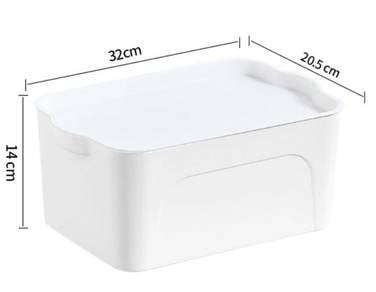 Stackable White Lidded Plastic Storage Box M Size