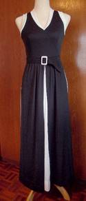 Classic Black and White Long Dress