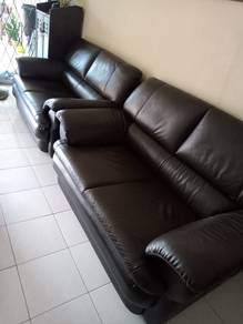 7-Seater Half Leather Sofa Set - Well Maintained