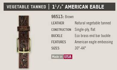 Red Wing Leather Belt 96513 1.5Inch Brown Eagle
