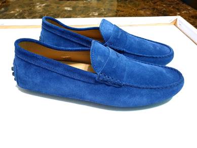 Tod's Blue Suede Gommino Driving Shoes (100% Authe