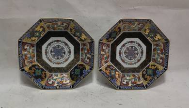 Mino Ware Octagonal Plate, Muromachi Shozan Kiln,