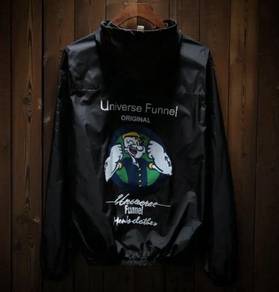 Black Retro Hoody Sweater Ultra-Thin Simple Jacket