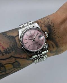 Custom Seiko Mod 36mm Sunburst Soft Pink DateJust