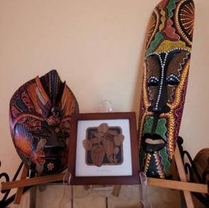 2 masks  & art display