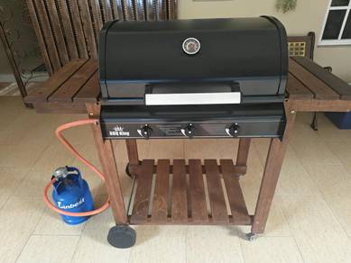 BBQ King Model Grill & Hot Plate with 3 Burner Gas