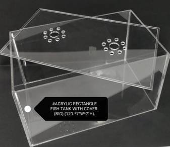 Acrylic Fish Tank Rectangular Plus Top Cover Ikan