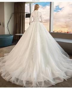 White fishtail long sleeve wedding dress RBMWD0248