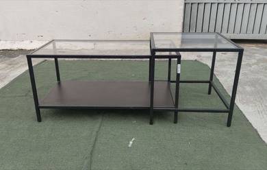 YD74N Meja Kopi Kaca Glass Top Coffee Table
