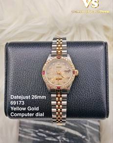 Rolex Datejust 69173 computer dial diamonds bezel