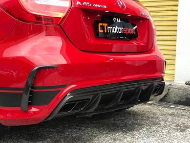 Mercedes W176 A45 Rear Bumper Blade Canard Carbon