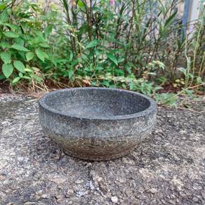 Vintage Lesung Batu Bulat 7'' Stone Mortar Bowl