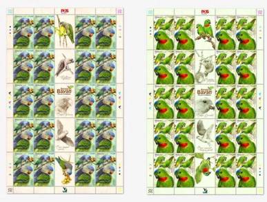 Mint stamp sheet Parrots Malaysia 2026