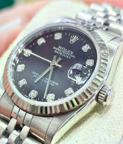 Ladies Rolex Datejust 31 Black Dial Diamond 68274