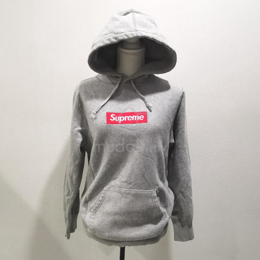 Supreme Box Logo Hooded Sweatshirt 'Heather Grey' - Clothes for
