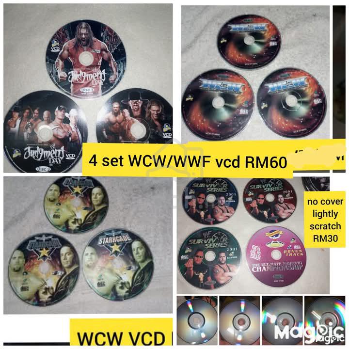 4 set no cover WCW/WWF VCD - Music/Movies/Books/Magazines