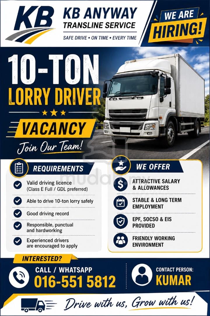 jobs in KB ANYWAY TRANSLINE SERVICE
