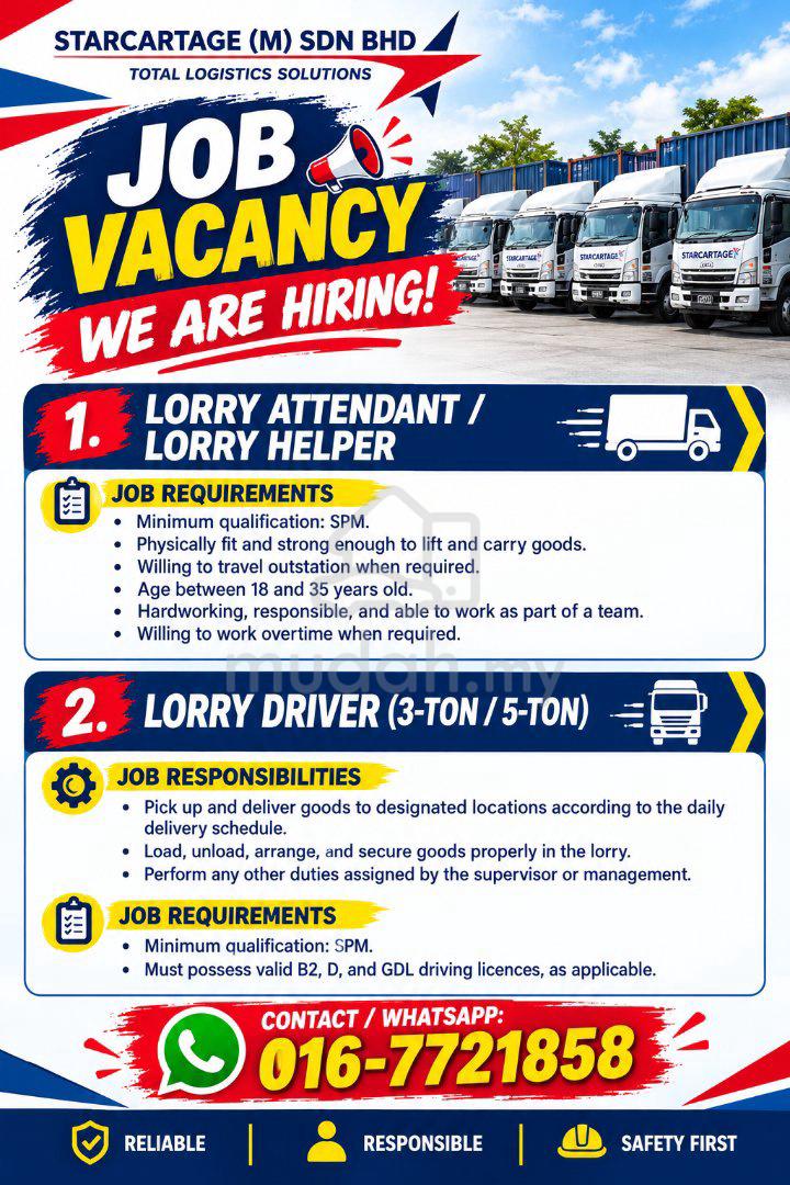 jobs in STARCARTAGE (M) SDN BHD