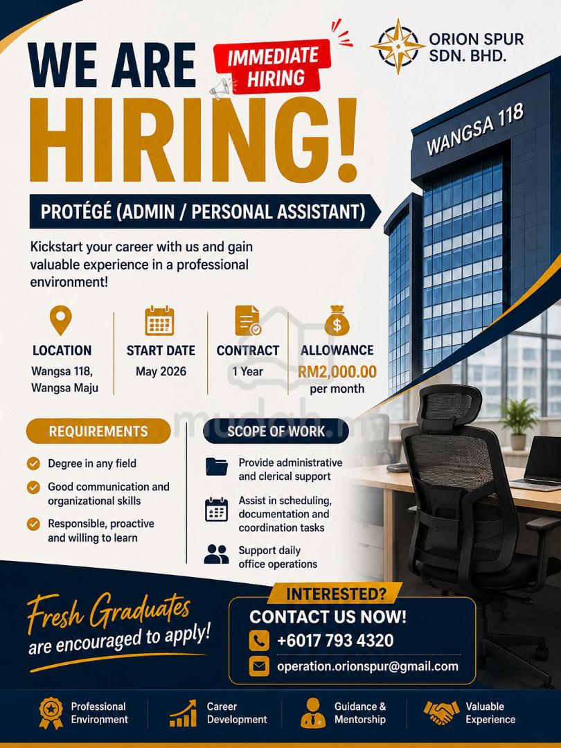 jobs in Orion Spur Sdn. Bhd.