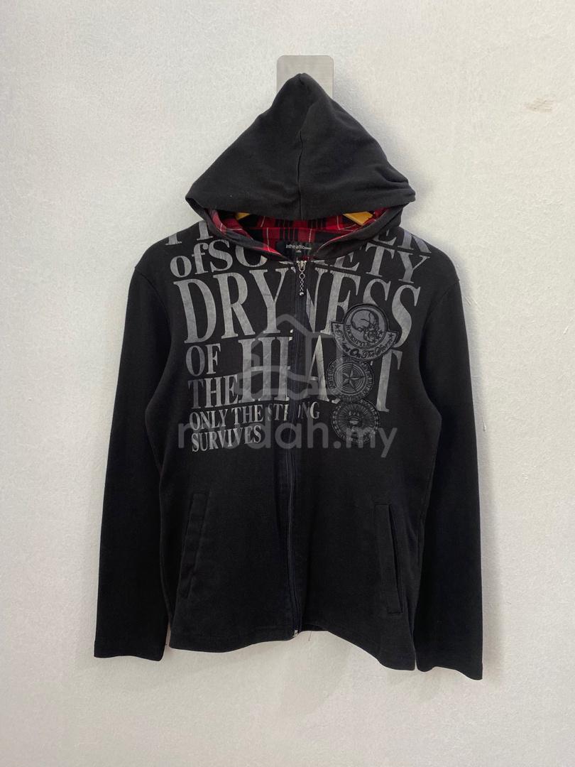 In The Attic Y2K Gothic Plaid Graphic Zip Hoodie - Clothes for