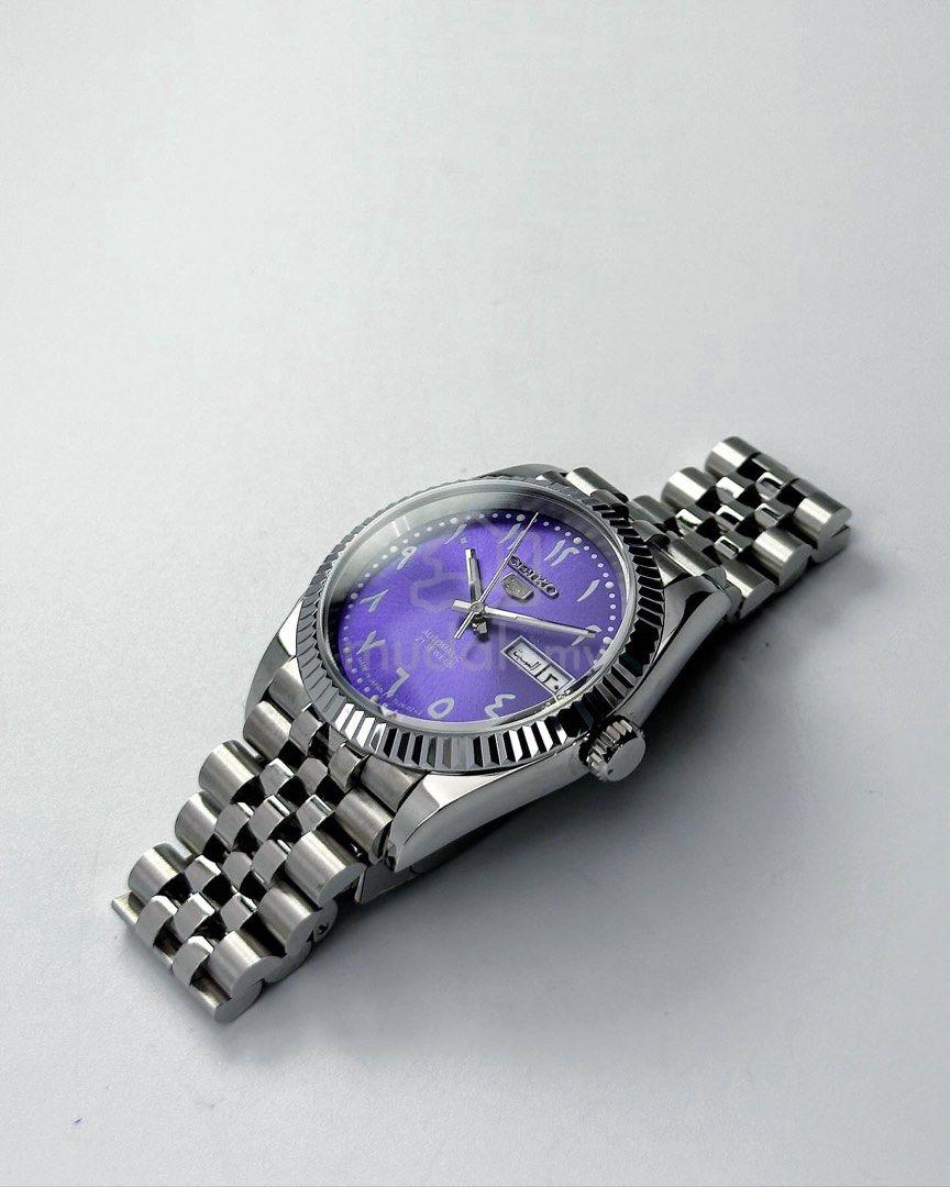 Montre Seiko Mod Cadran Arabic Violet - Customisée, Neuf Sans étiquette, Pour Homme