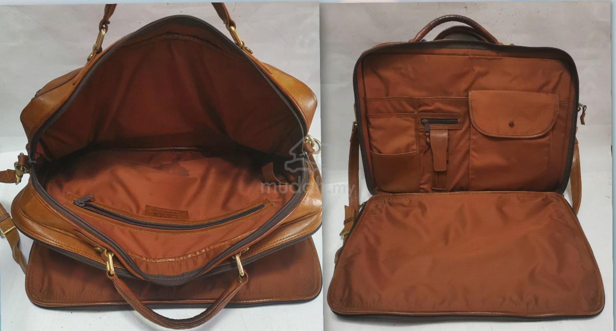 Brooks Brothers Leather Boston Bag brown vintage S - Hobby 
