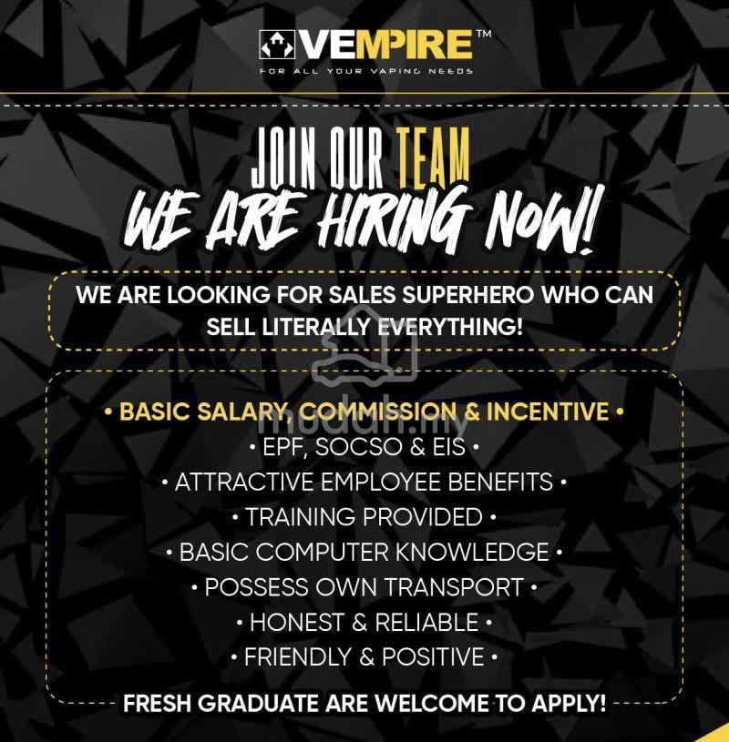jobs in VAPE EMPIRE DISTIRBUTION SDN BHD