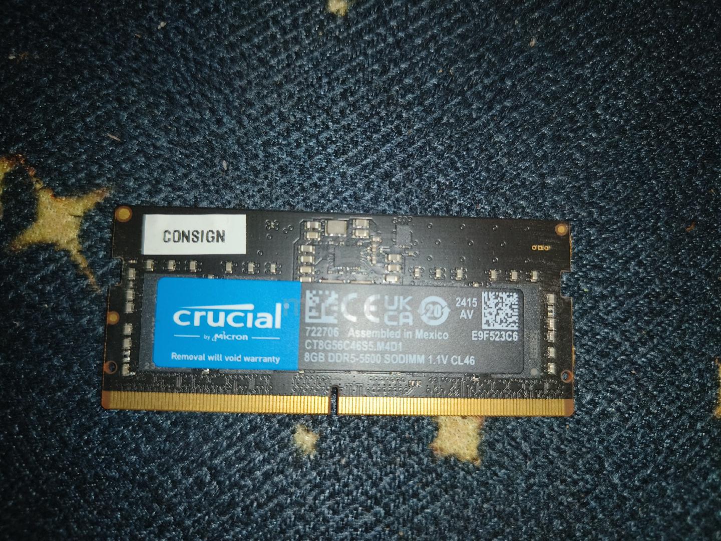 Crucial (Micron) 8GB DDR5 5600 Laptop Ram - Computers 