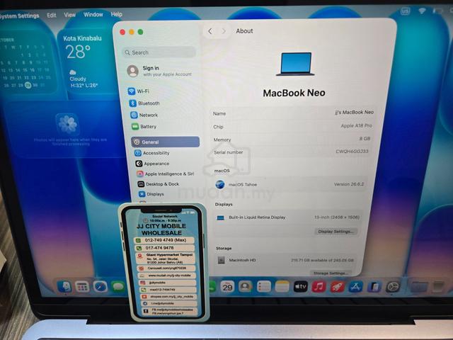 MacBook Neo 13 inch 8GB Ram 256GB 100%BH - Fullset - photo 4 of 6