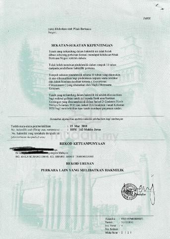 Tanah untuk dijual mukim Jerus Pasir Puteh Kelantan 1