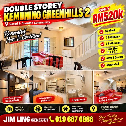 【PRICE DROPPED】 2STY KEMUNING GREENHILLS 2, Fully Renovated 1