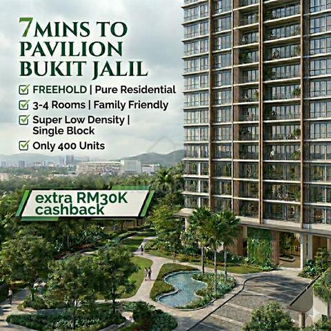 Low Dens!【FREEHOLD 7Min to Pavillion 2】3-5Room|Only 400Unit in 1 Tower 1