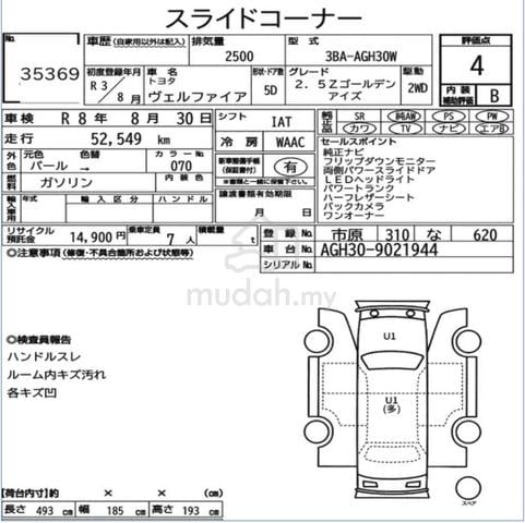 2021 Toyota VELLFIRE 2.5 GOLDEN EYES II AGH30R (A) - 2