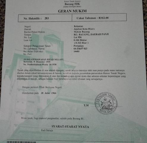Tanah area Kb baung bayam 1
